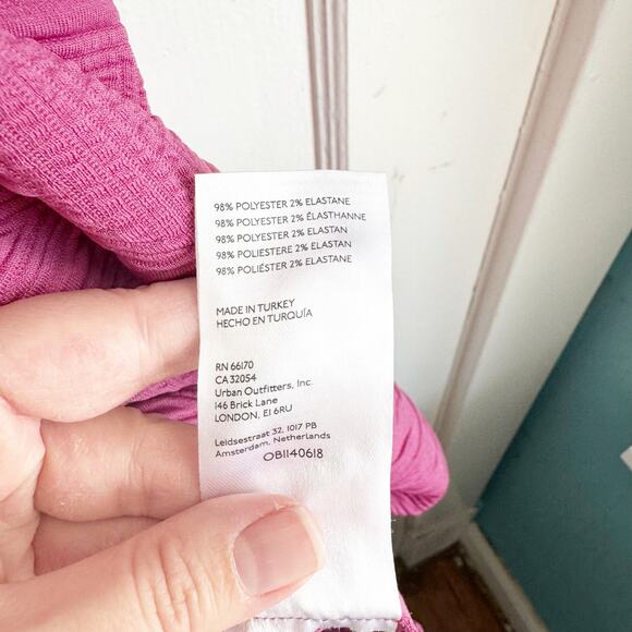 Free People Violet Mini Dress Puff Sleeves Textured Fabric Babydoll Pleated XS - Picture 7 of 13